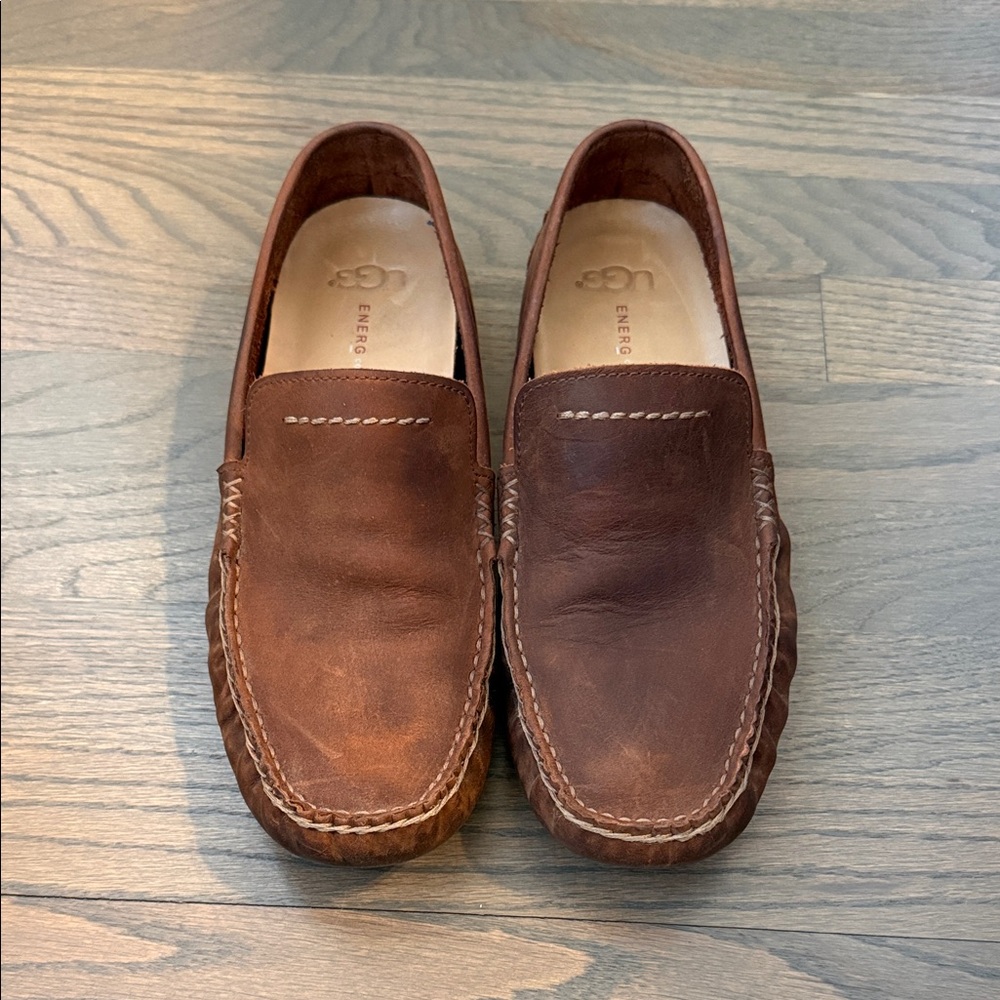 Ugg Men's Rich Brown Leather Slip-Ons